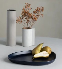 Curve Stoneware serveerschaal 30x35 cm, Navy blue