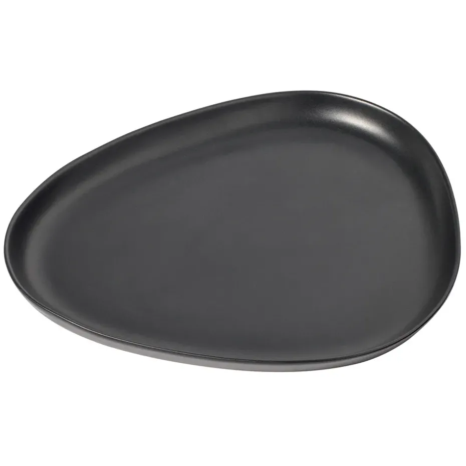 Curve Stoneware serveerschaal 30x35 cm, Black