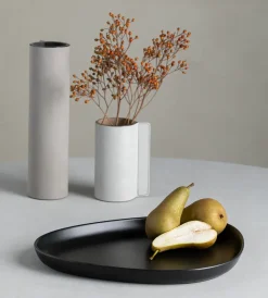 Curve Stoneware serveerschaal 30x35 cm, Black