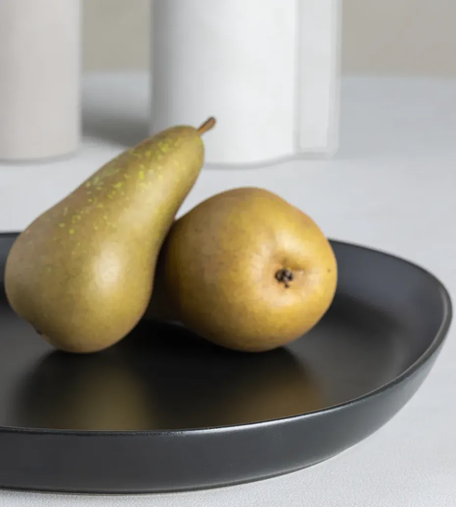 Curve Stoneware serveerschaal 30x35 cm, Black