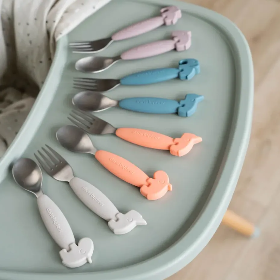 Deer Friends Easy-grip bestekset 2-delig, Powder