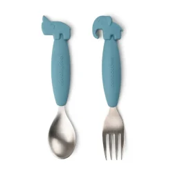 Deer Friends Easy-grip bestekset 2-delig, Blue