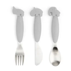 Deer Friends Easy-grip bestekset 3-delig, Grey