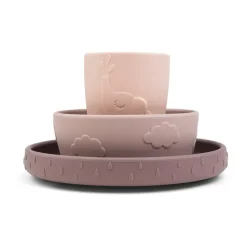 Deer Friends Stick&Stay kinderservies 3-delig, Powder