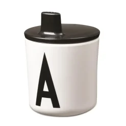 Design Letters drinktuit/deksel voor melamine beker, zwart