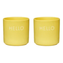 Design Letters eierdop 2-pack, Hello-yellow