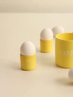 Design Letters eierdop 2-pack, Hello-yellow