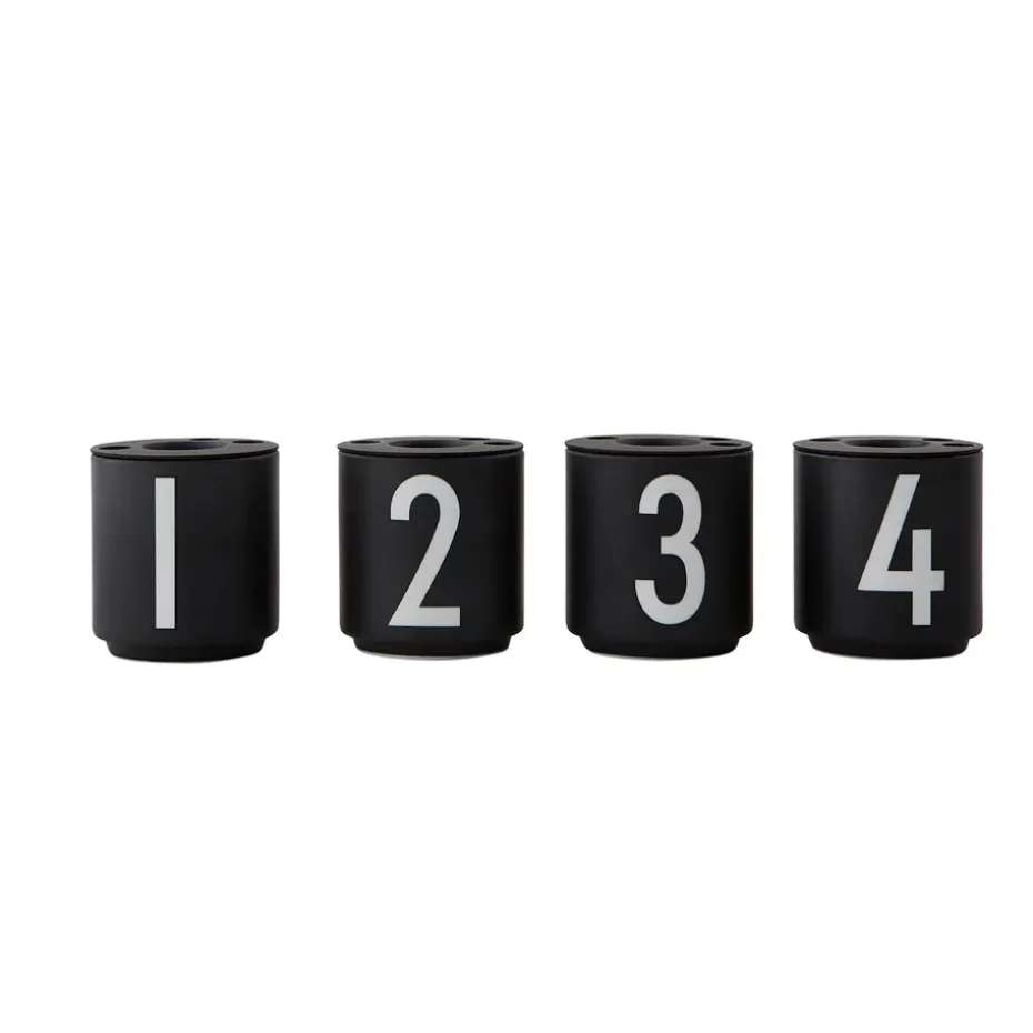 Design Letters espressokopjes 4-pack zwart, Black