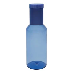 Design Letters glazen karaf tube 1 L, Blue/milky blue