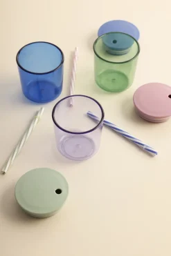 Design Letters Kids Eco drinkglas 2-pack, Blue