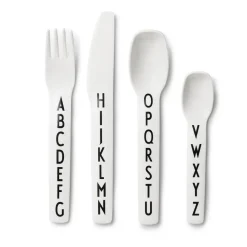 Design Letters kinderbestek melamine, 4 stuks