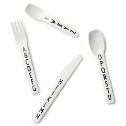 Design Letters kinderbestek melamine, 4 stuks