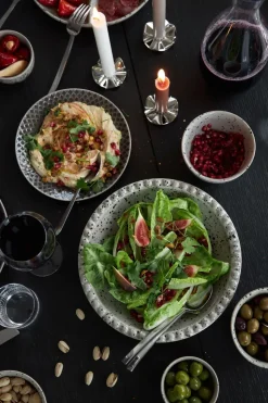 Ditte diepe serveerschotel, Grijs-zwart