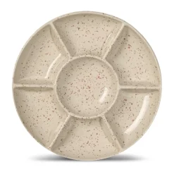 Ditte serveerschotel, Beige-bordeauxrood