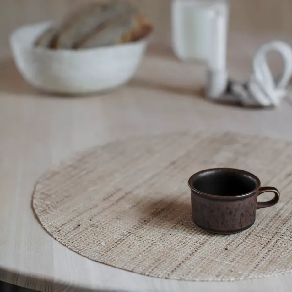 Dixie linnen placemat rond, Natural