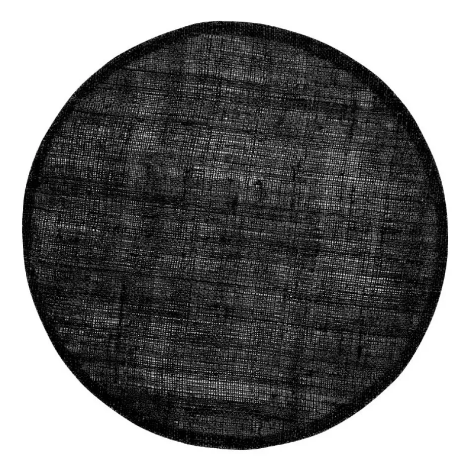 Dixie linnen placemat rond, zwart