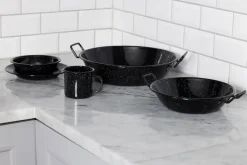 Doris emaille bord Ø20 cm, Zwart