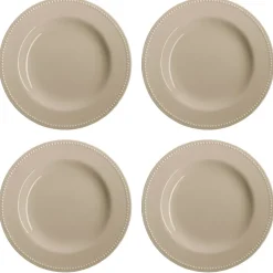 Dots bord 28 cm 4 stuks, Beige