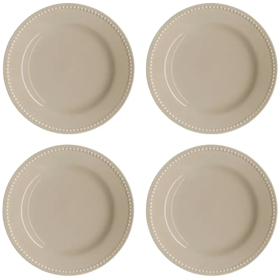 Dots klein bord 22 cm 4 stuks, Beige