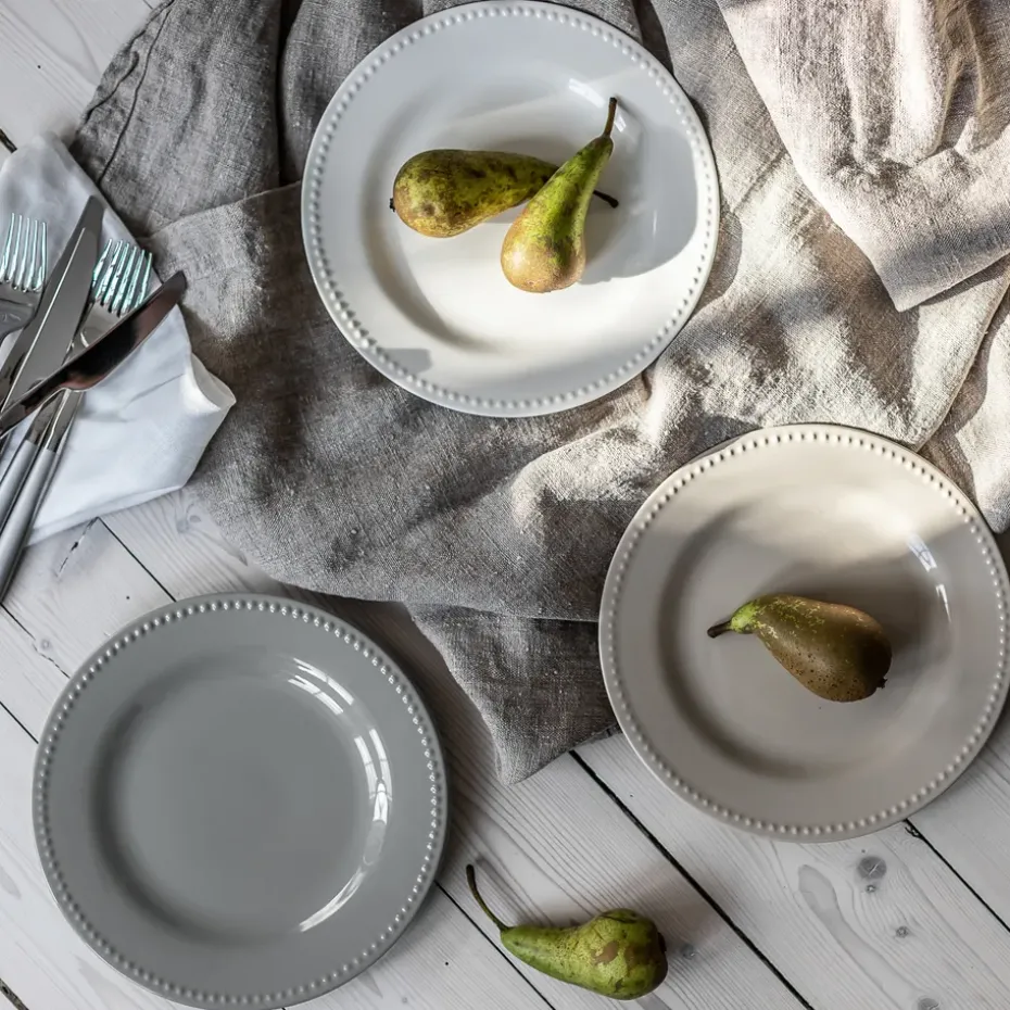 Dots klein bord 22 cm 4 stuks, Beige