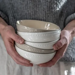 Dots ontbijtkom 60 cl 4 stuks, Beige