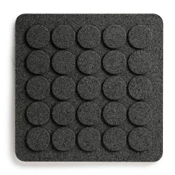 Dots vierkante pannenonderzetter 20x20 cm, Zwart