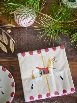 Draaimolen servet 33x33 cm 20-pack, Natuur