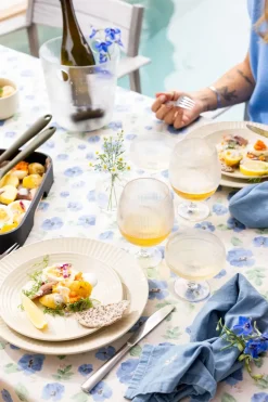 Eden denim stoffen servet 45x45 cm 2-pack, Blauw