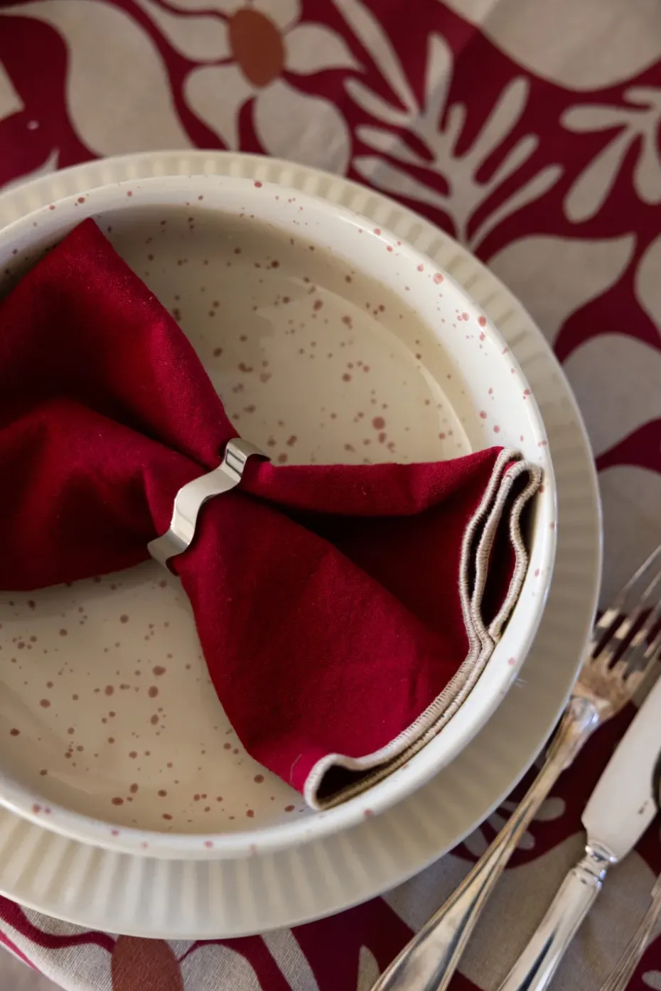 Edith servet 45x45 cm 2-pack, Bordeauxrood