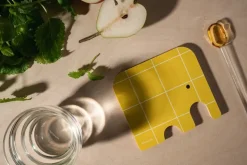 Elephant glasonderzetter 11x10 cm, Yellow