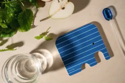 Elephant glasonderzetter 11x10 cm, Blue