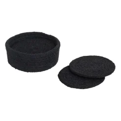 Ella glasonderzetters Ø10,5 cm 6-pack, Pure black