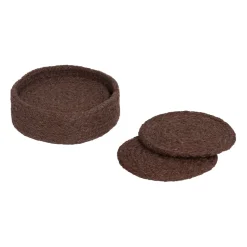 Ella glasonderzetters Ø10,5 cm 6-pack, Pure brown