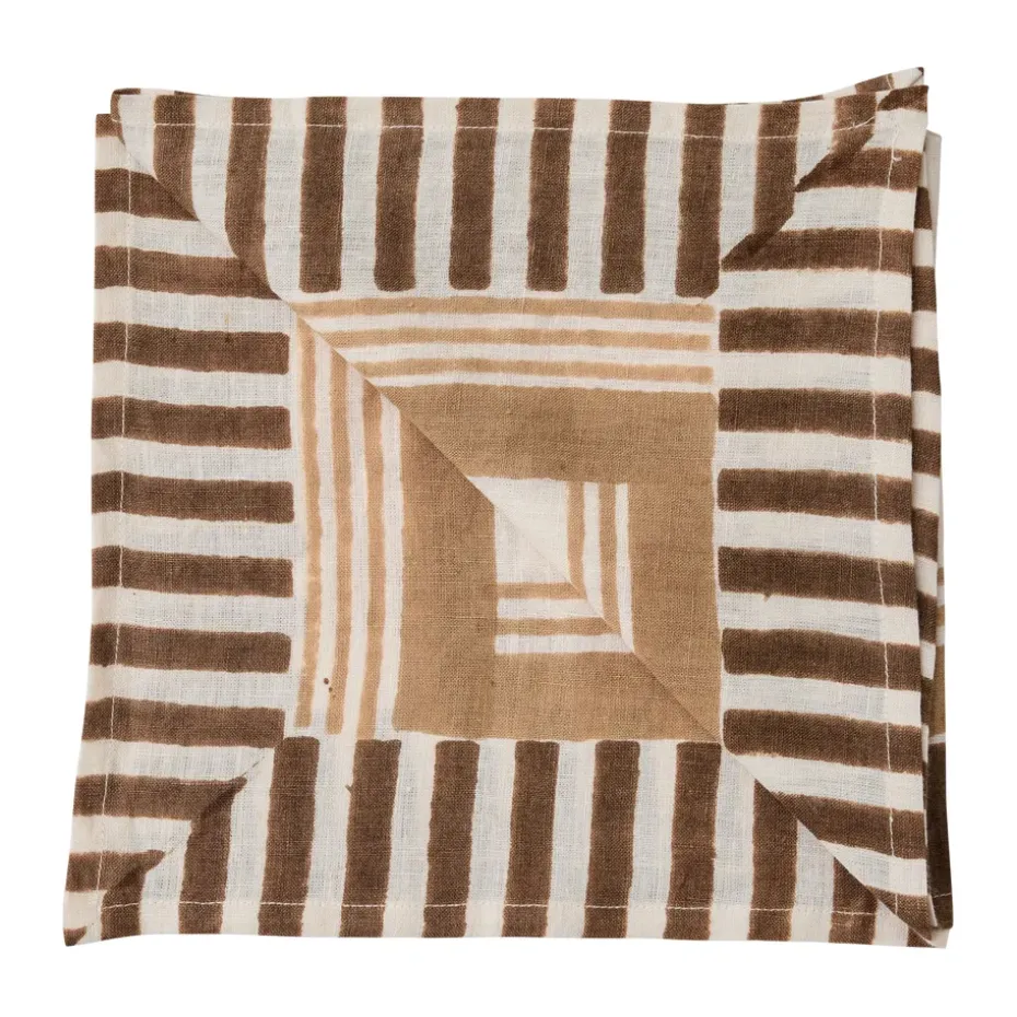 Ella servet 50x50 cm, Hazelnut checkered