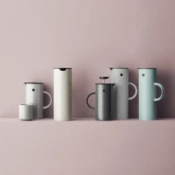 EM77 Stelton thermoskan 1 l., white shiny (wit glanzend)