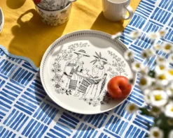 Emilia bord Ø24 cm, Zwart-wit