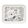 Emilia bord 15x19 cm, Zwart-wit