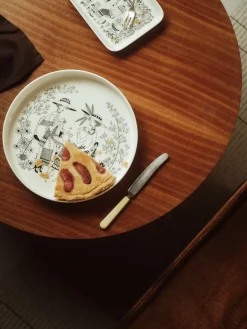 Emilia bord 15x19 cm, Zwart-wit