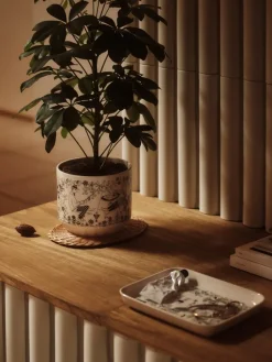 Emilia bord 15x19 cm, Zwart-wit