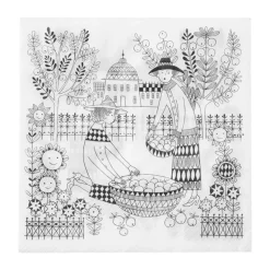 Emilia papieren servetten 33x33 cm 20-pack, Zwart-wit