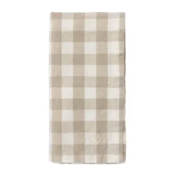 Ernst geruite servet 40x40 cm, Beige-wit