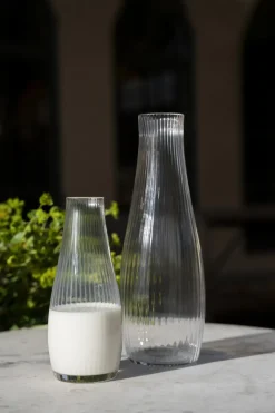 Ernst karaf geribbeld glas, Helder, Ø8x19 cm