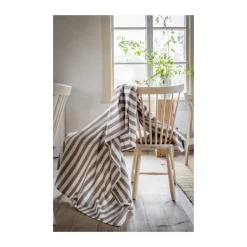 Ernst tafelkleed gestreept 145x300 cm, Greige-wit