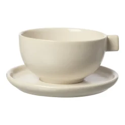 Ernst theekop met schotel 7,5 cm, Wit zand