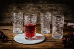 Ethno longdrinksglas 43,4 cl 4-pack, Transparant