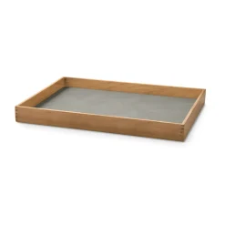 Even teakhouten dienblad square M, Nupo light grey