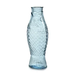 Fish & Fish glazen fles 85 cl, Light blue