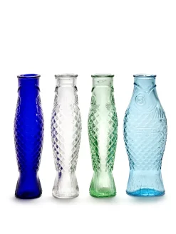 Fish & Fish glazen fles 85 cl, Light blue