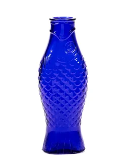 Fish & Fish glazen fles 85 cl, Cobalt blue