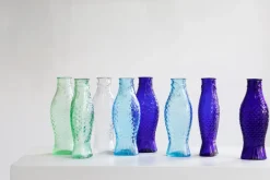 Fish & Fish glazen fles 85 cl, Cobalt blue